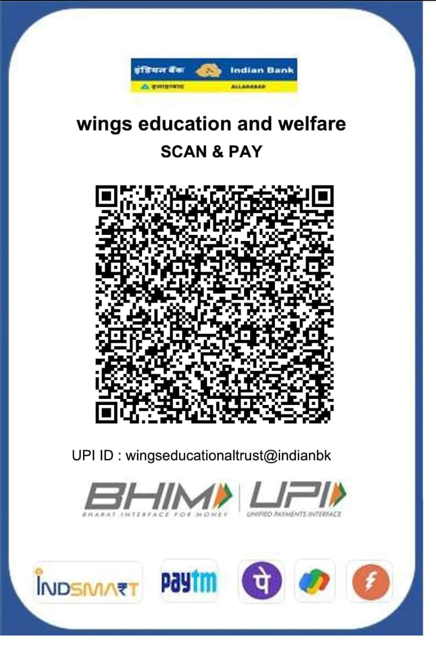 UPI QR code — Wings Educational And Welfare Trust, UPI ID wingseducationaltrust@indianbk